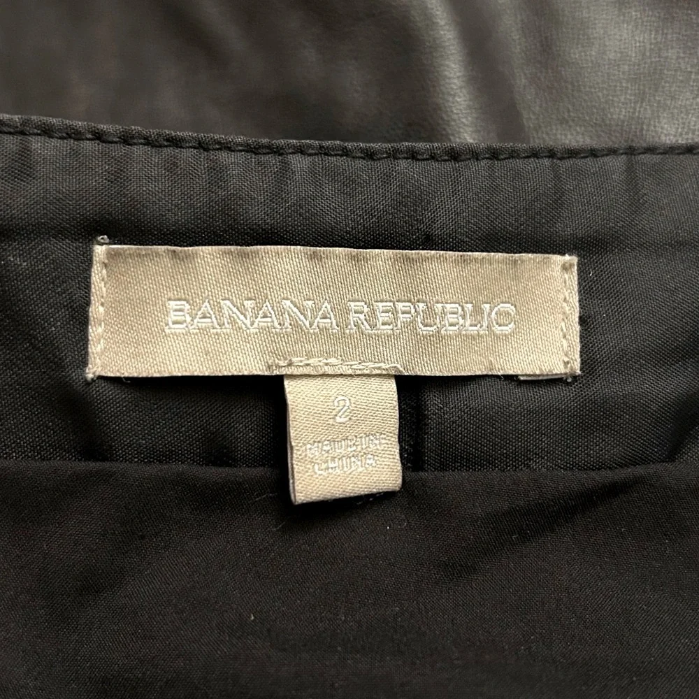 Banana Republic Authentic Leather Short Skirt Black - Picture 5 of 10